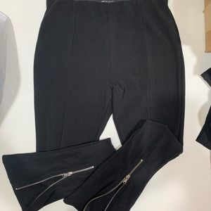 Zara Zipper Flare Black Legging Pants